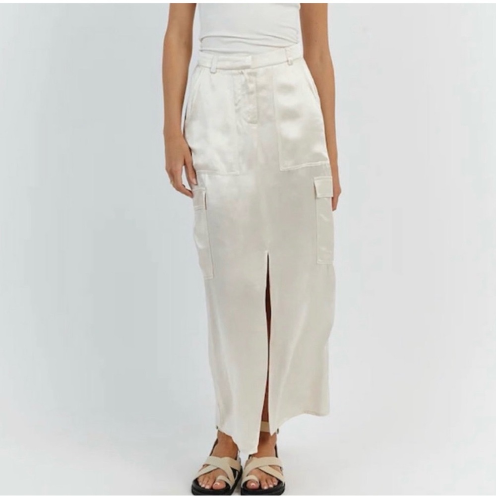 Dissh Matilda Pearl Satin Midi Skirt Size 2 - Picture 4 of 7